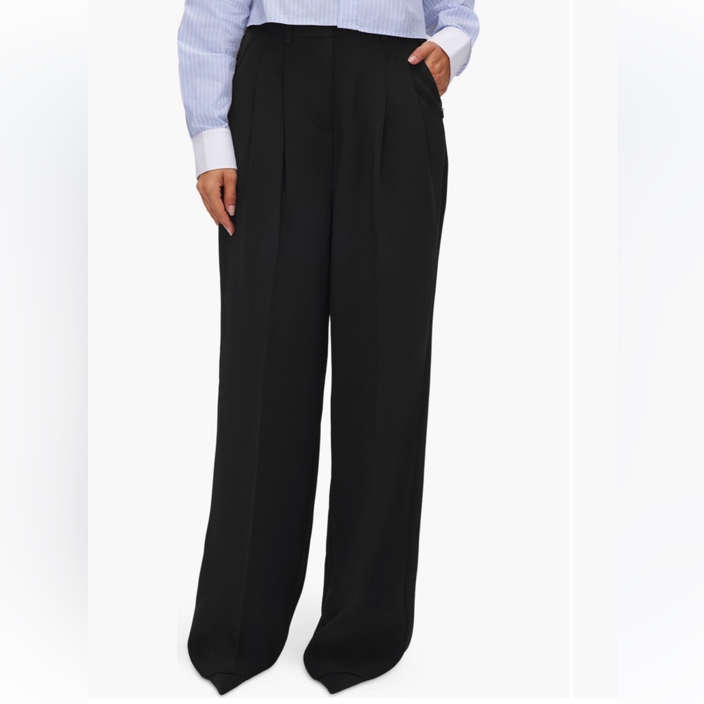 Good American Wide Leg Black Trousers